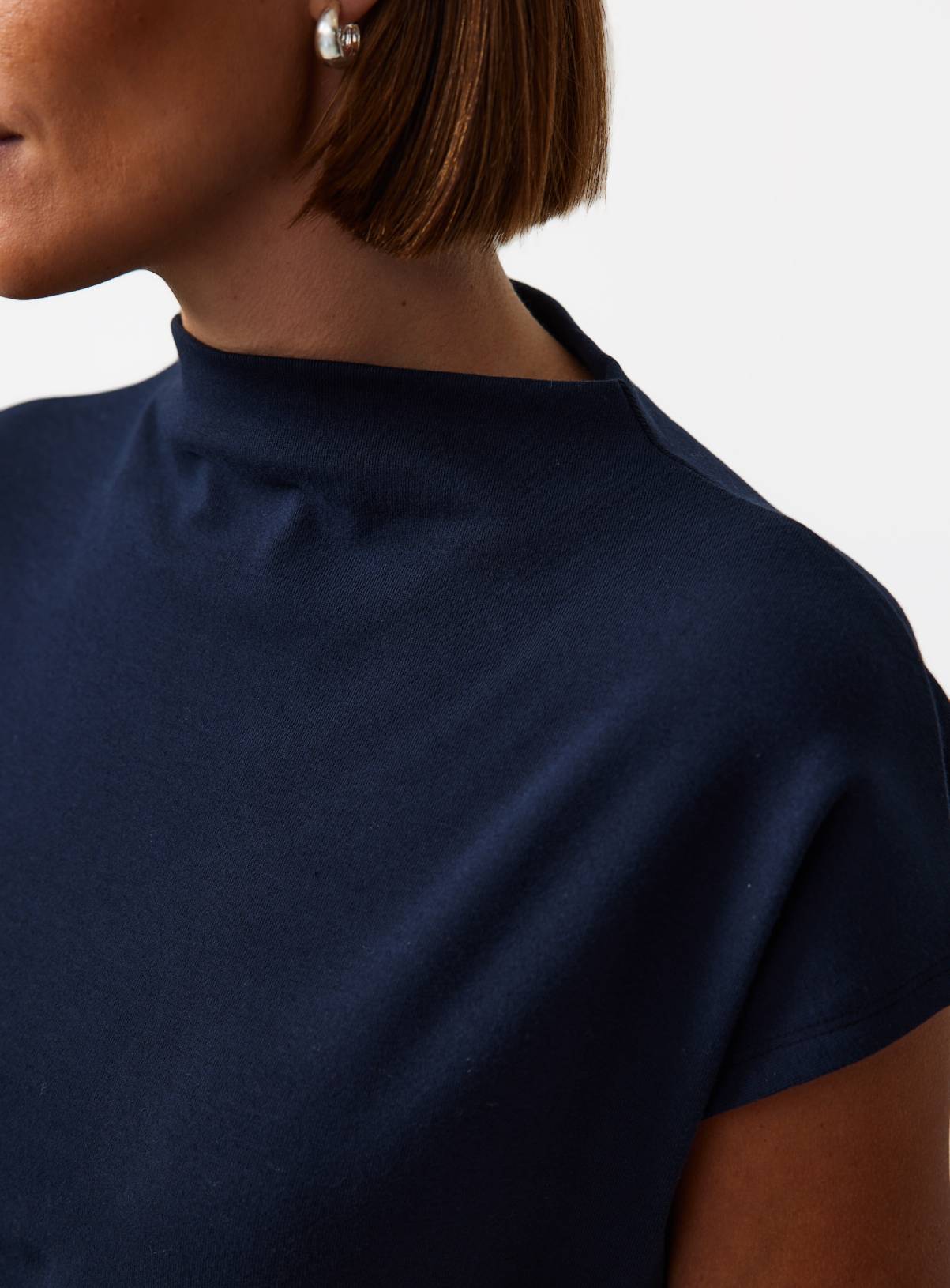 Navy High Neck Jersey Top 16 - Image 3