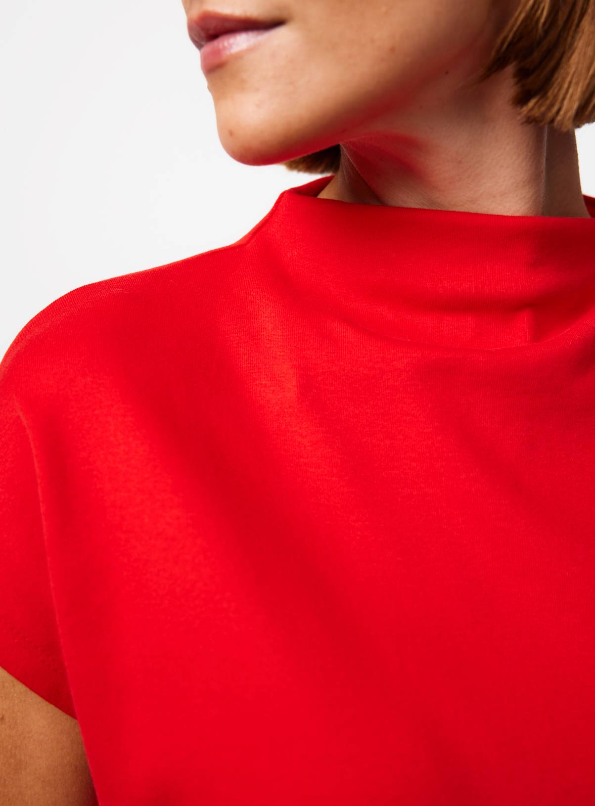 Red High Neck Jersey Top 20 - Image 3