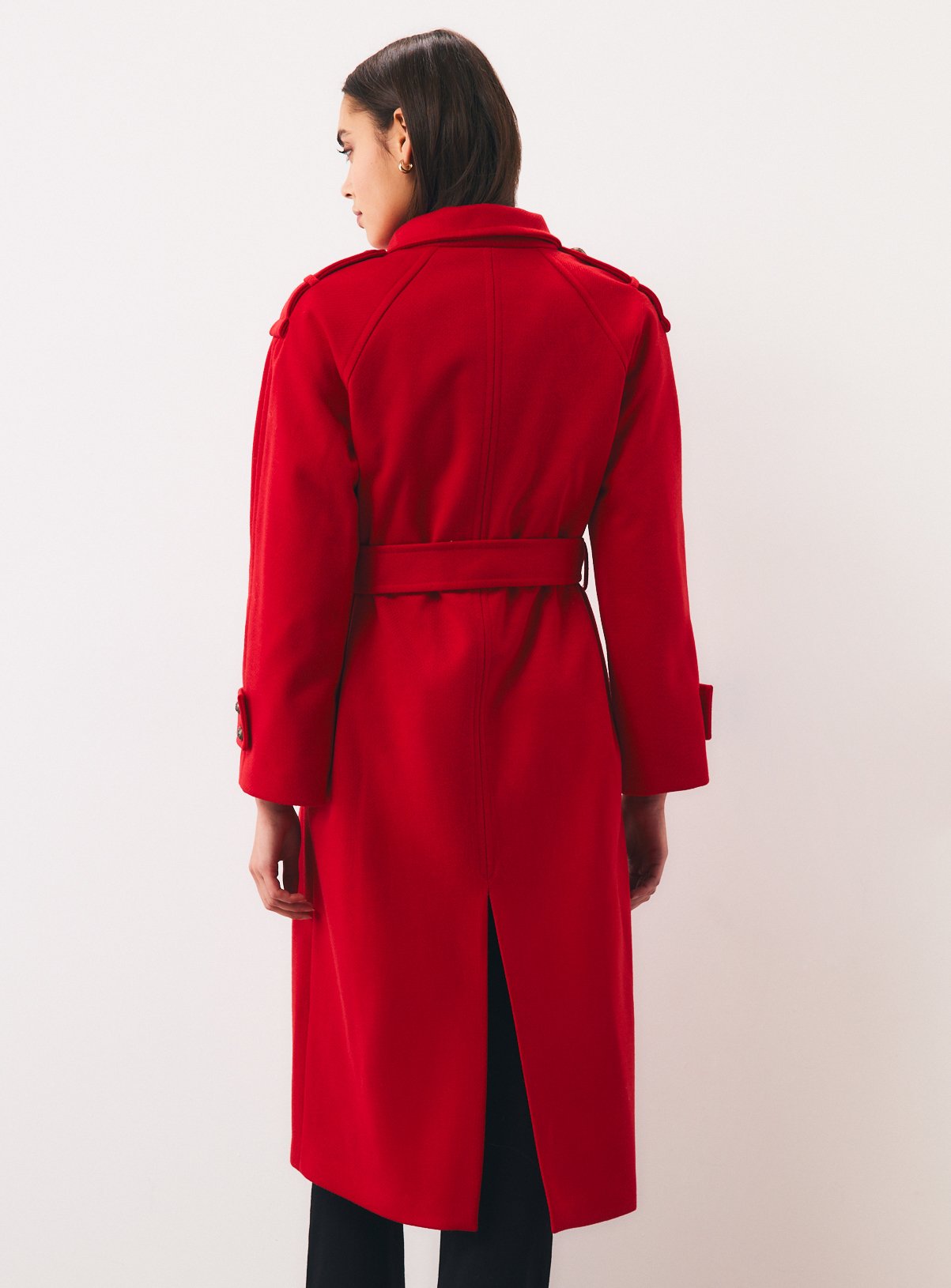Red Long Military Coat 8 - Image 4 thumbnail