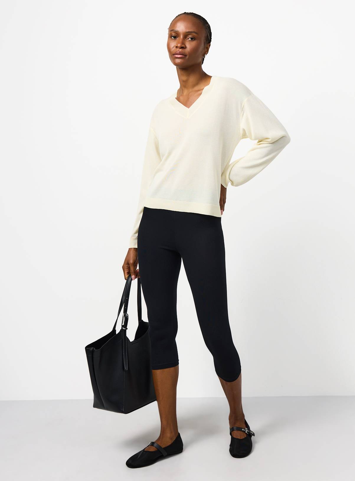 Yellow Sheer V-Neck Knitted Jumper L - Image 2