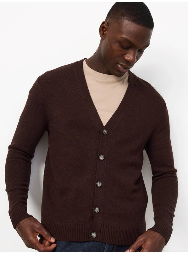 Classic Brown Lambswool Cardigan XXXXL