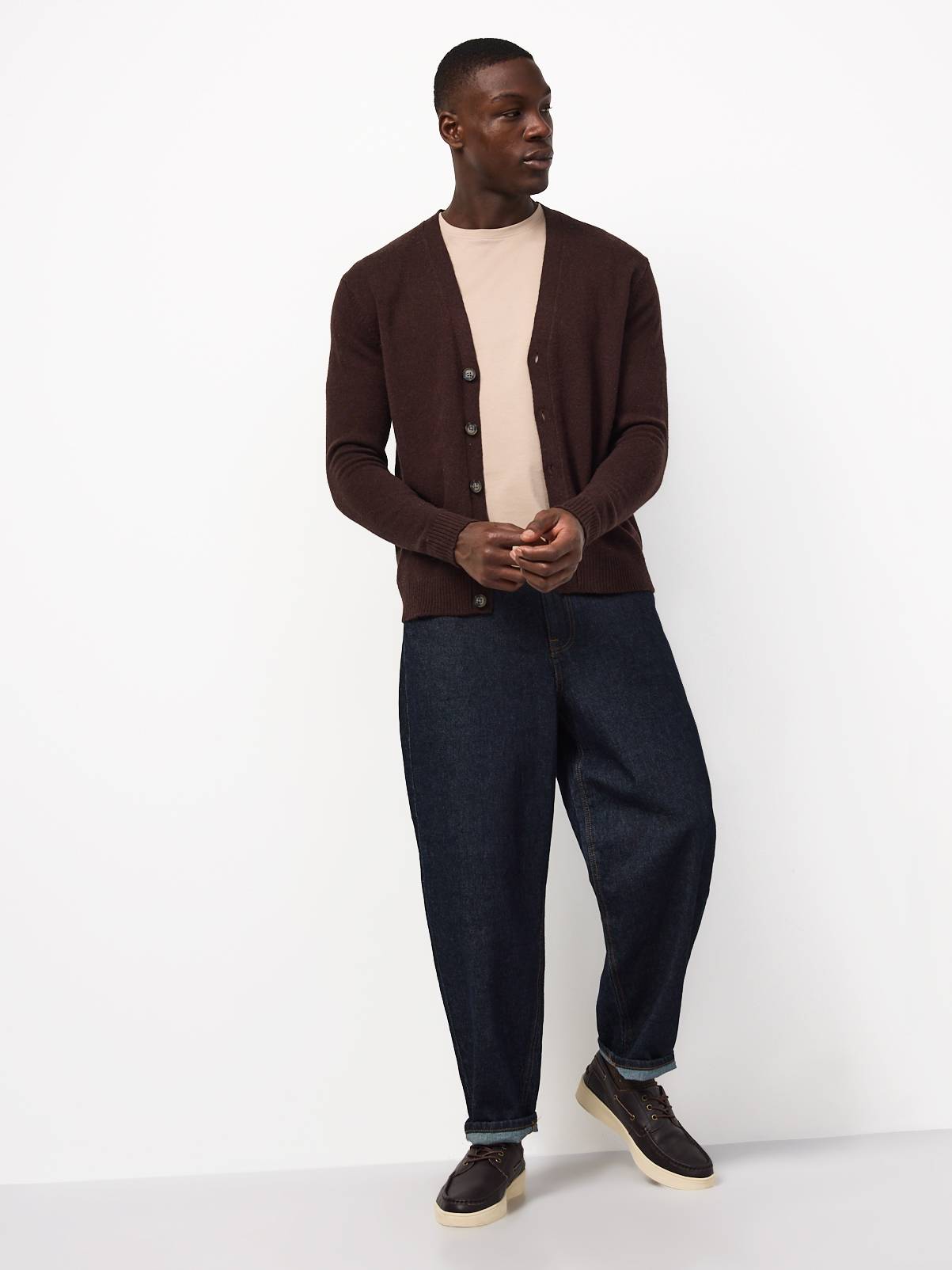 Brown Pure Lambswool Cardigan XXXL - Image 2