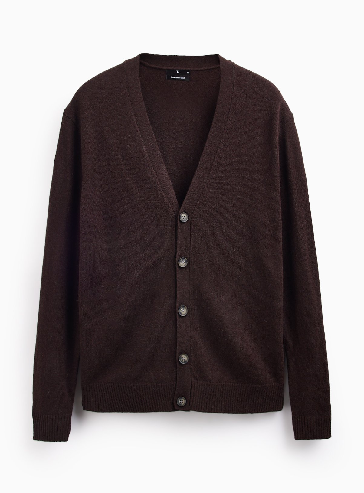 Brown Pure Lambswool Cardigan XXXL - Image 3 thumbnail