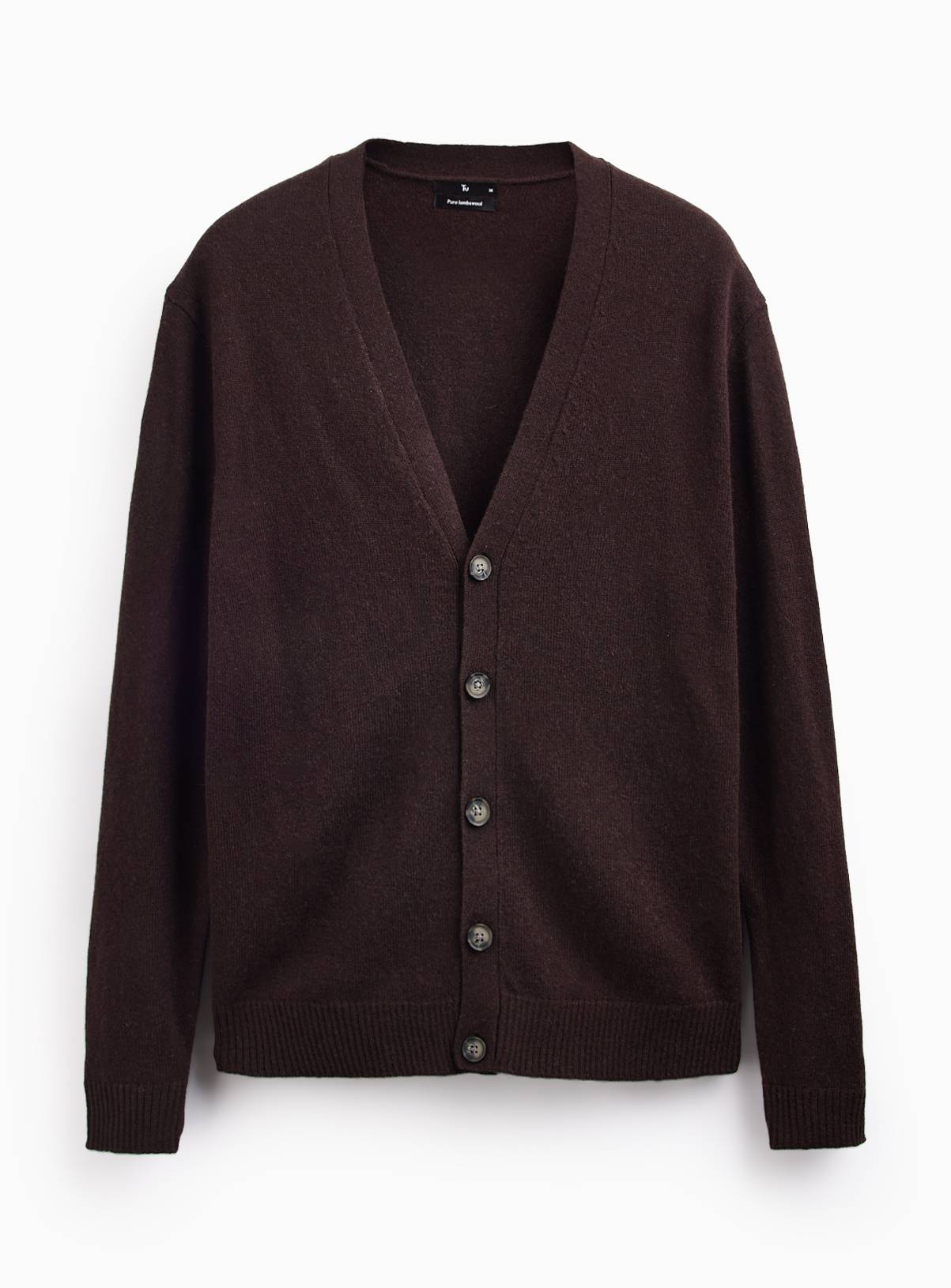 Brown Pure Lambswool Cardigan XXXL - Image 3