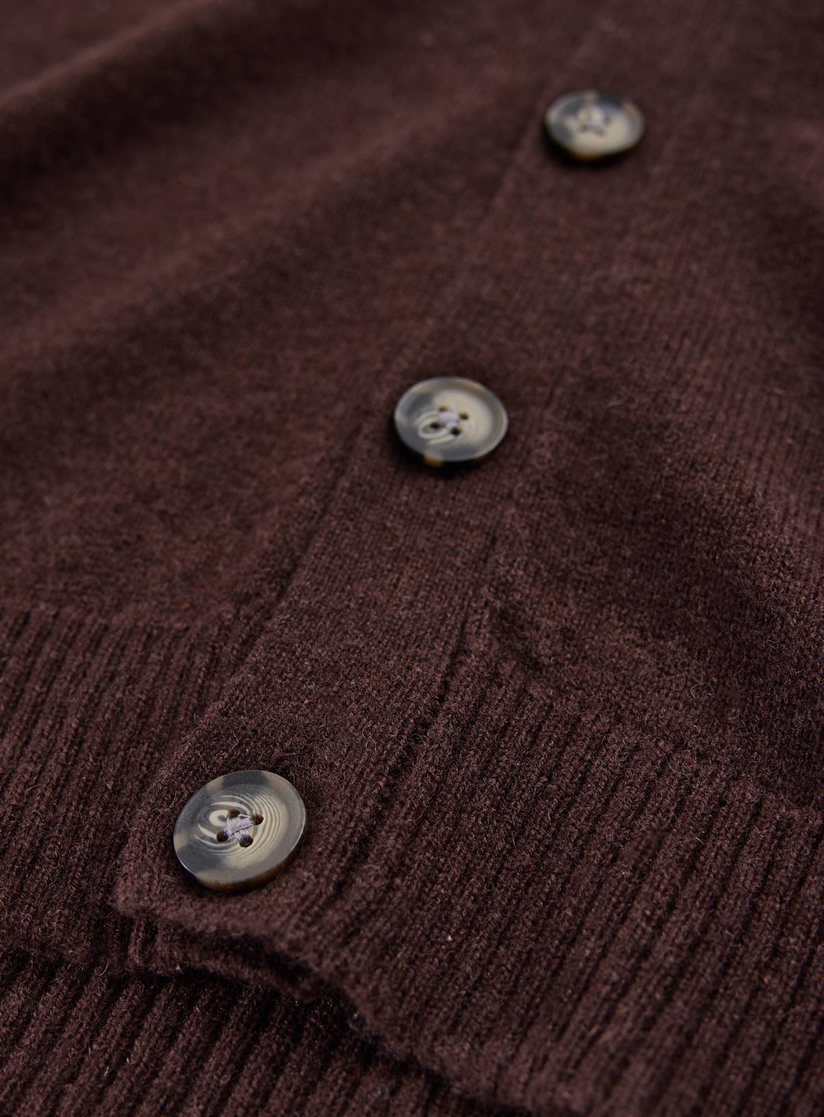 Brown Pure Lambswool Cardigan XXXL - Image 4