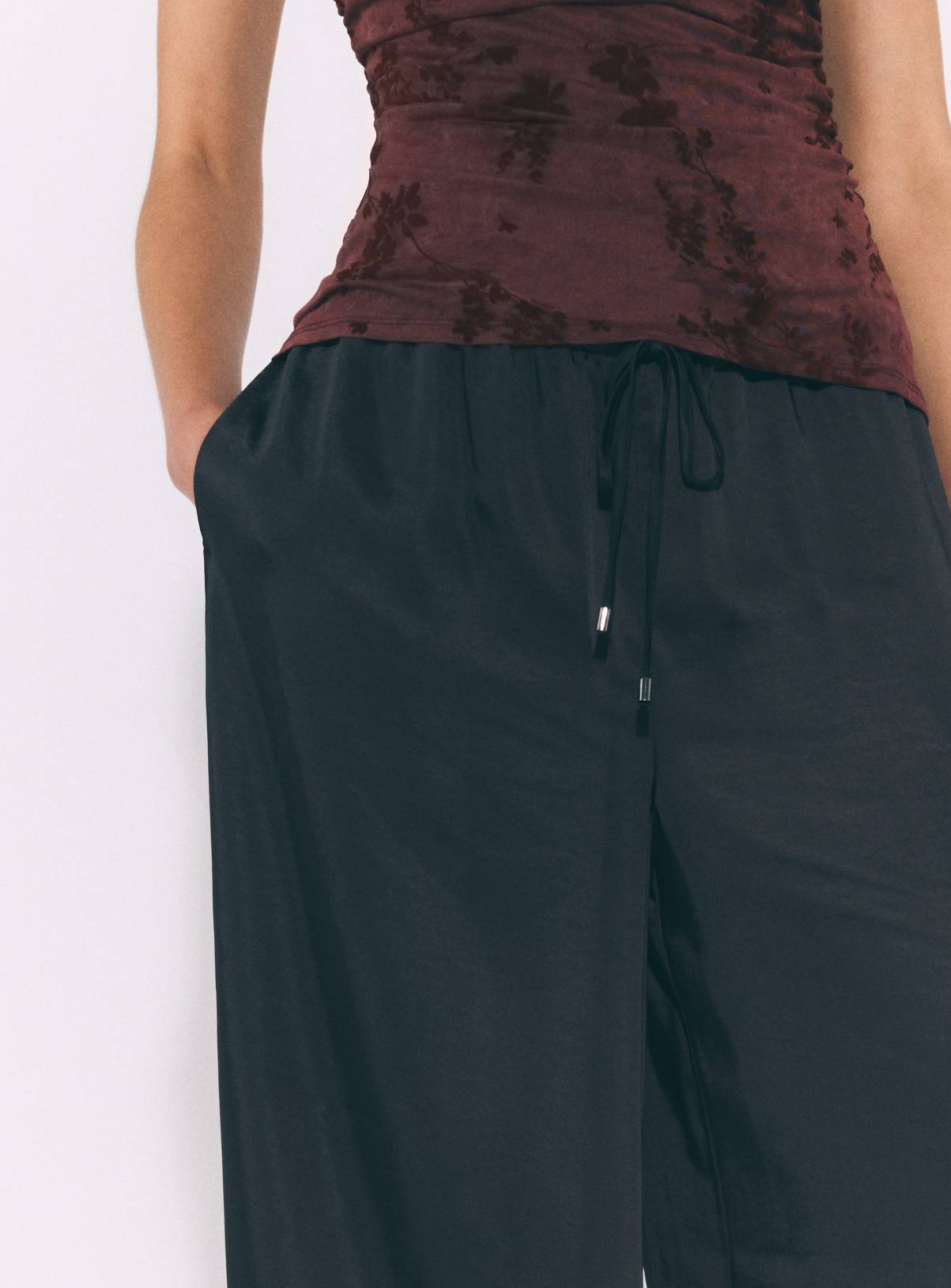 Black Satin Balloon Leg Trousers 10 - Image 3