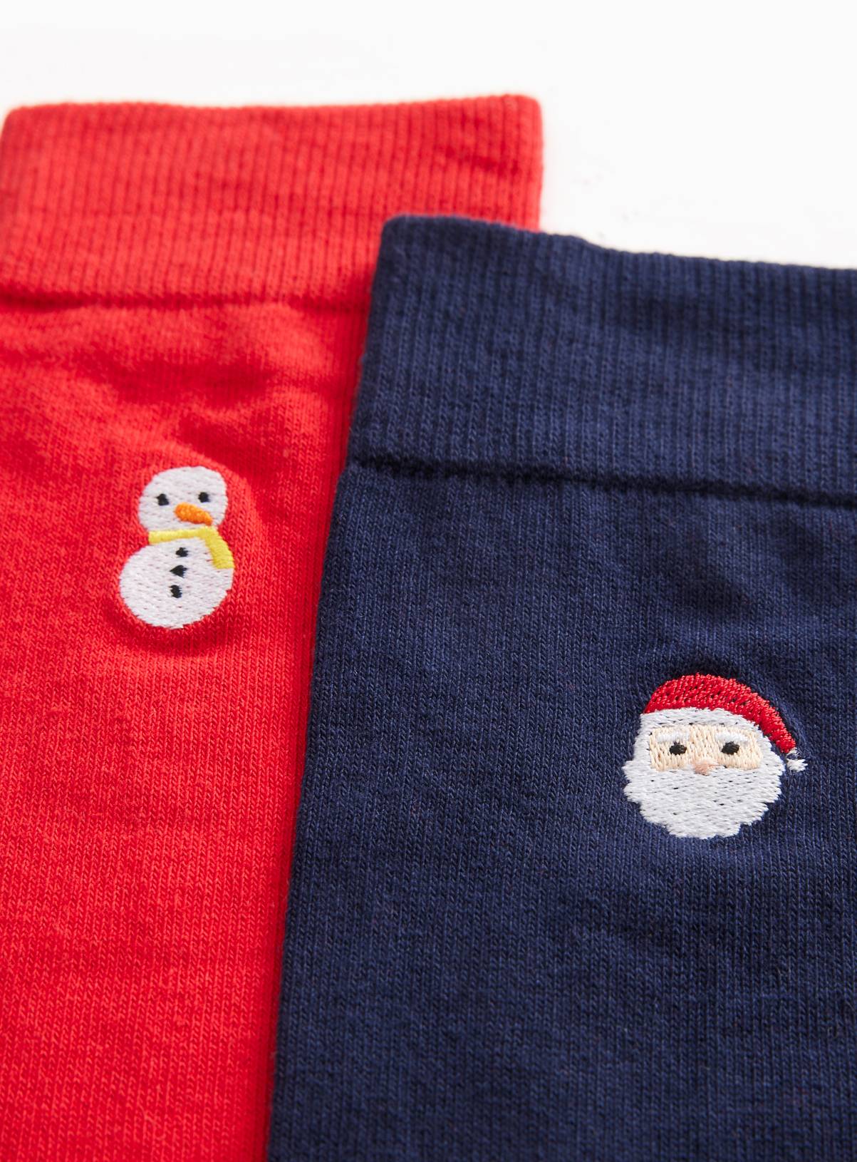 Christmas Snowman & Santa Novelty Socks 2-Pack 6-8.5 - Image 2