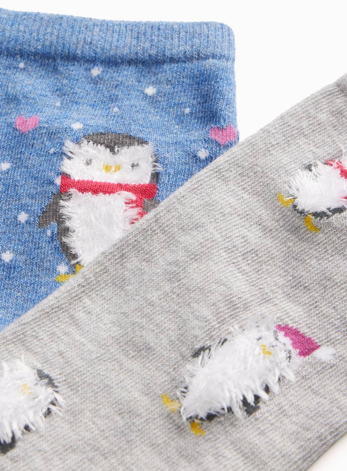 Blue & Grey Penguin Ankle Socks 2-Pack 3-5 - Image 2