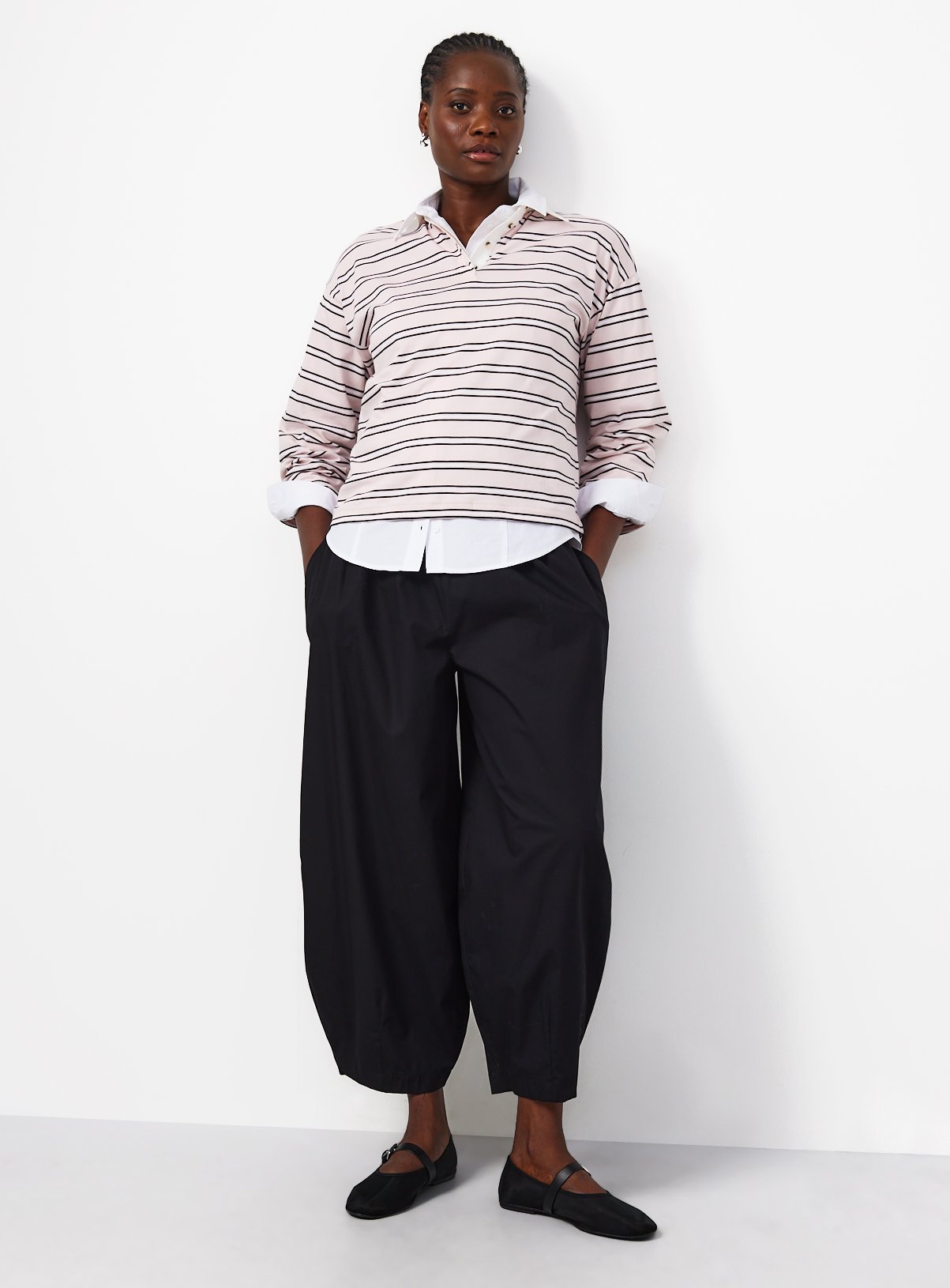 Pink Stripe Rugby Top L - Image 2 thumbnail