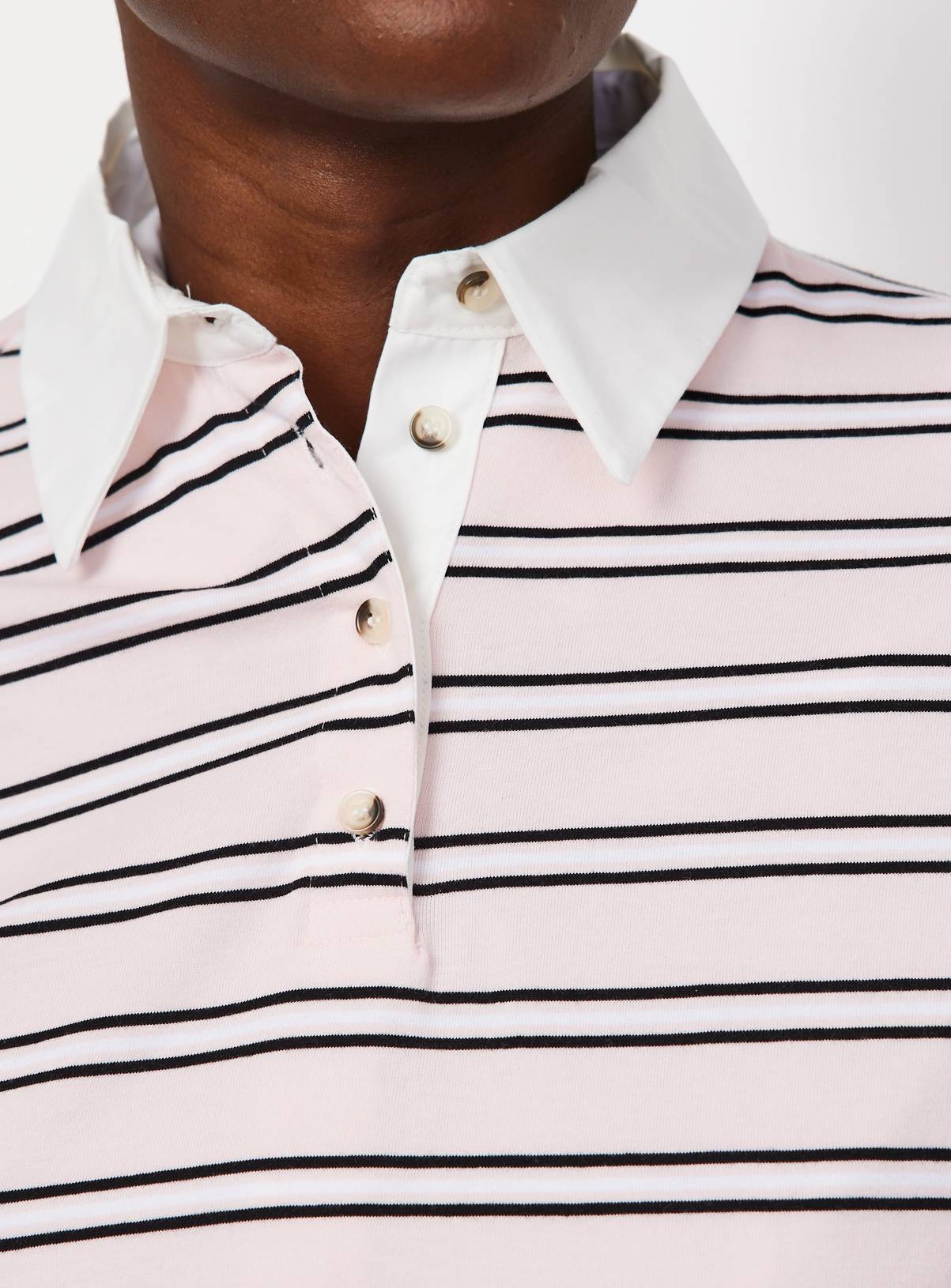 Pink Stripe Rugby Top L - Image 3