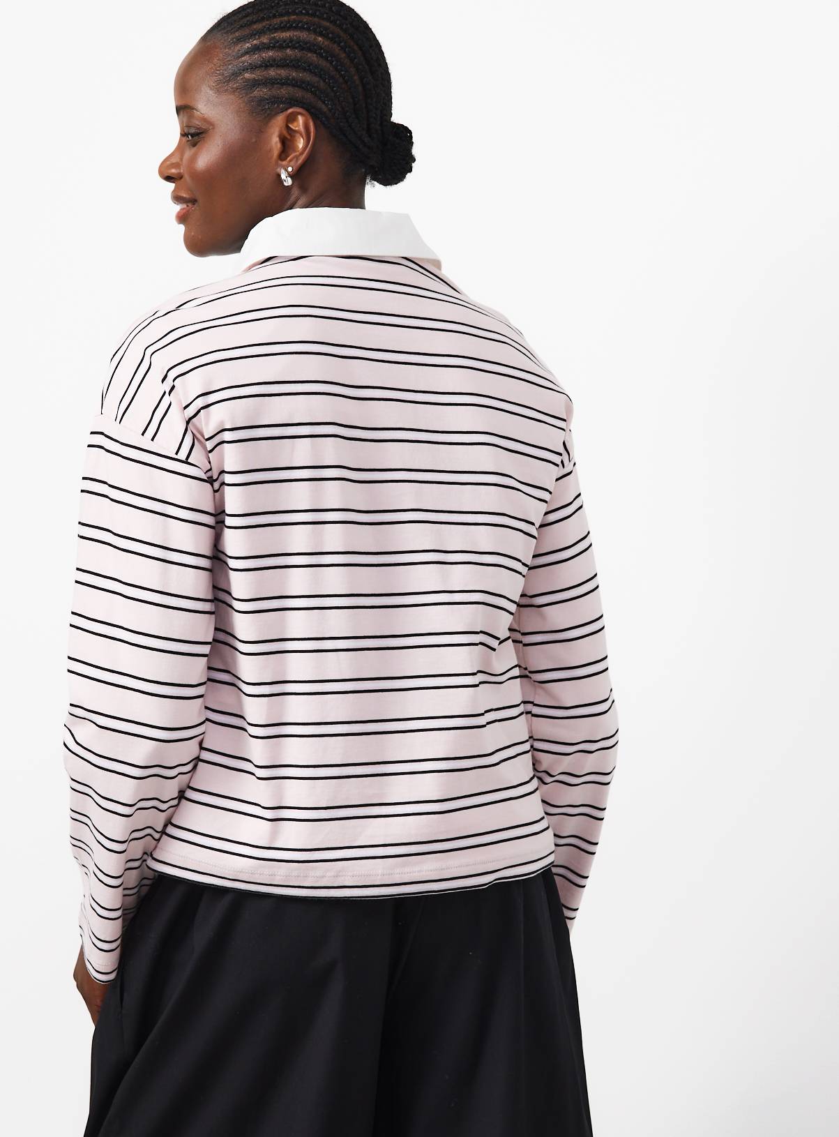 Pink Stripe Rugby Top L - Image 4