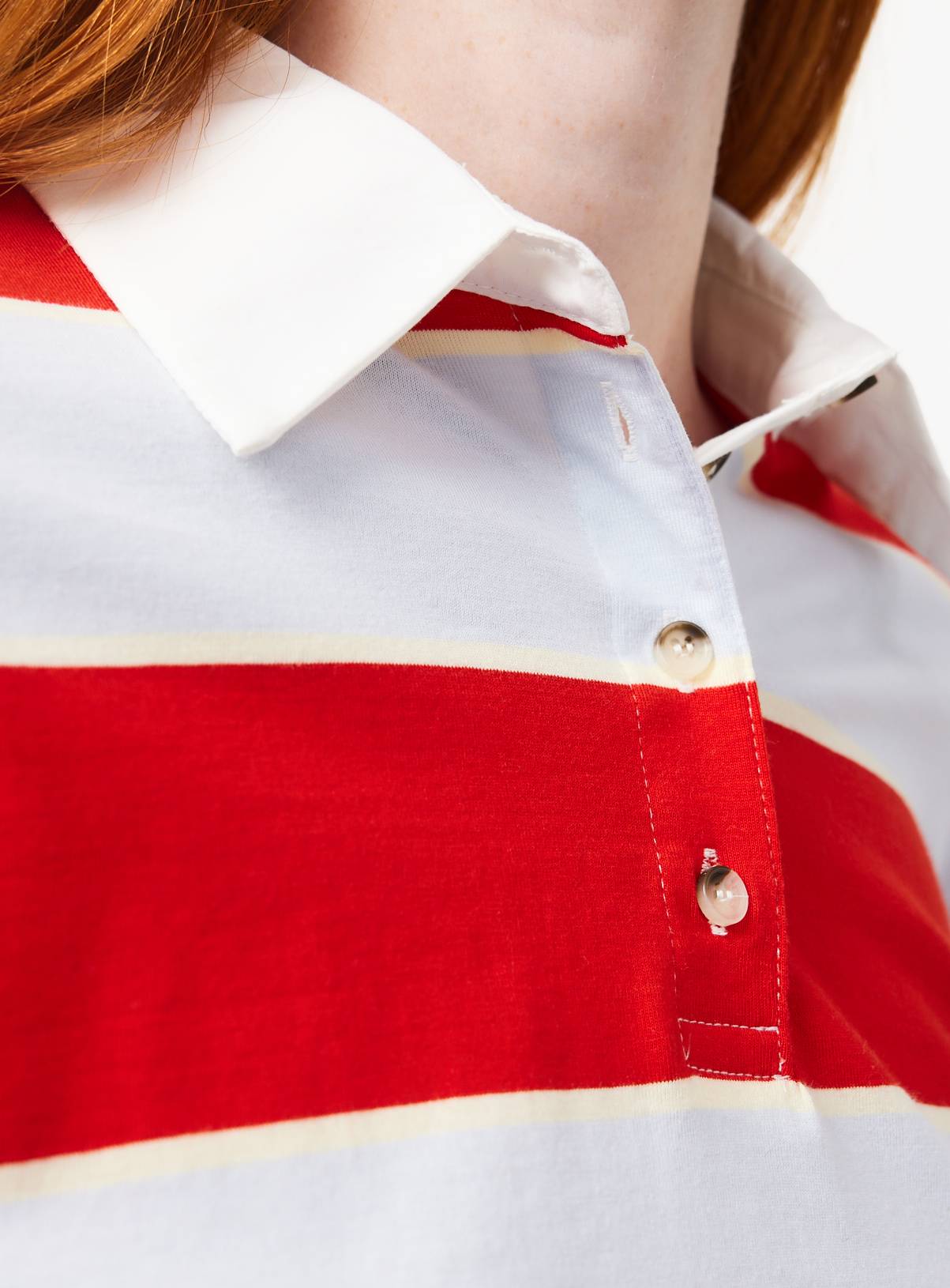 Red & Blue Relaxed Fit Rugby Striped Top XL - Image 3