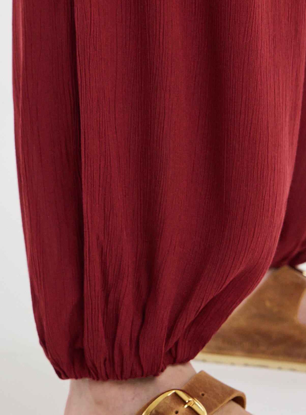 JD WILLIAMS Burgundy Crinkle Balloon Trouser 28 - Image 4 thumbnail