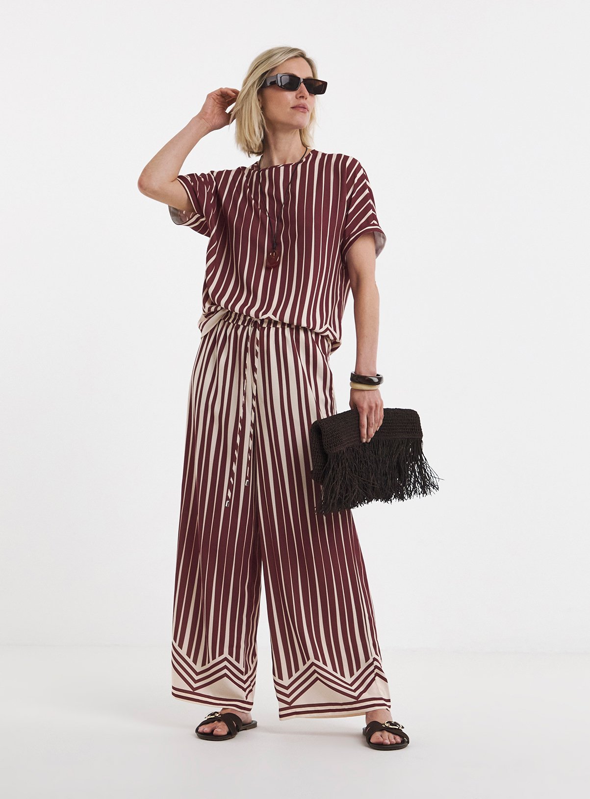 JD WILLIAMS Printed Wide Leg Trouser 22 - Image 2 thumbnail