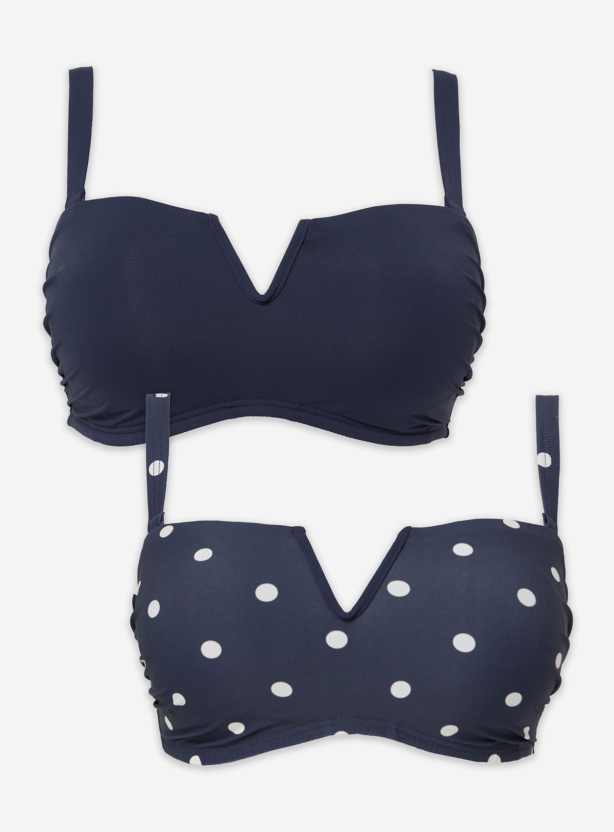 SIMPLY BE Polka Dot Bandeau Bikini Tops 2 Pack 20 - Image 5 thumbnail