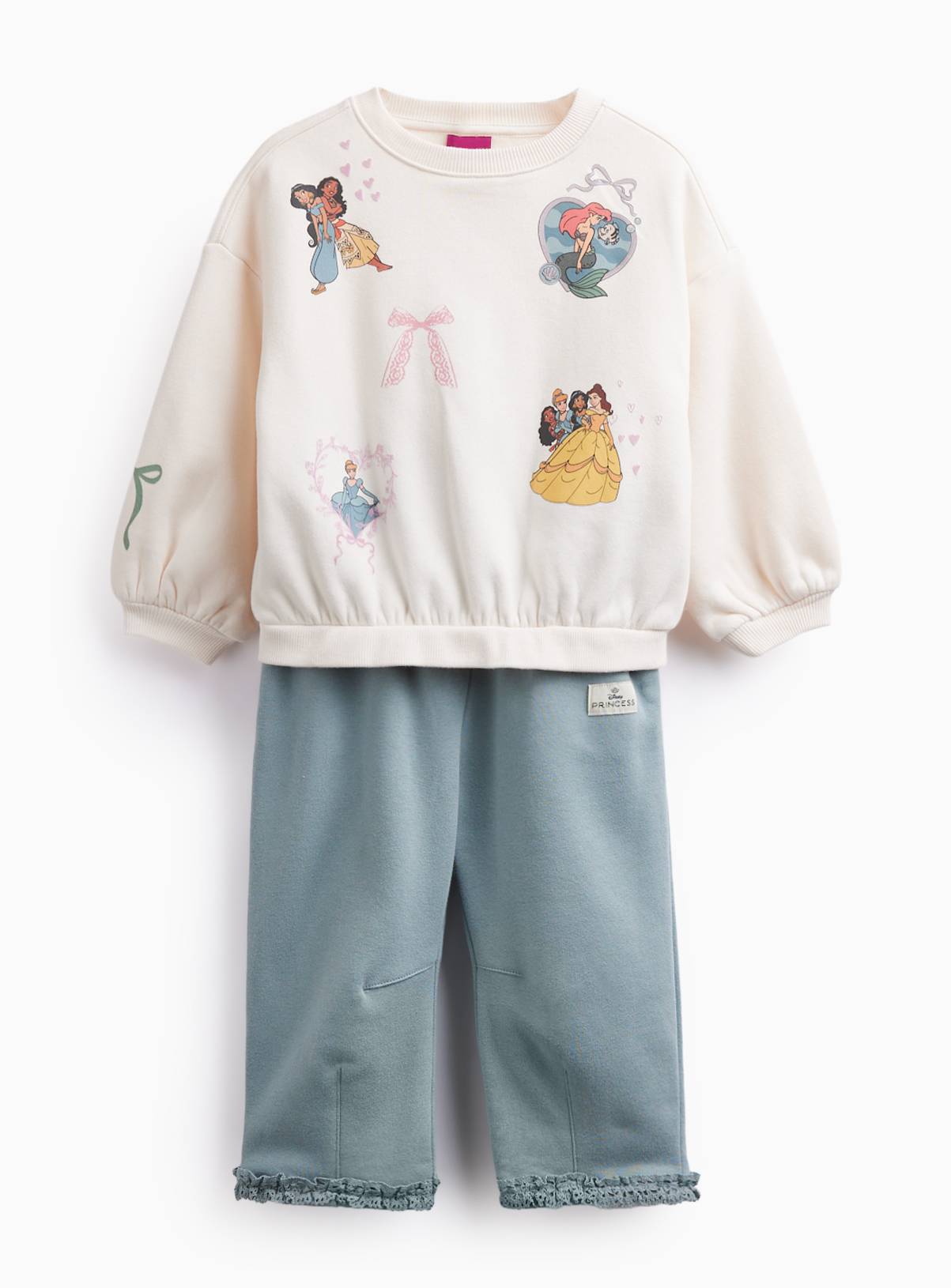 Disney Princess Cream & Teal Sweat Set 6-7 years - Image 1