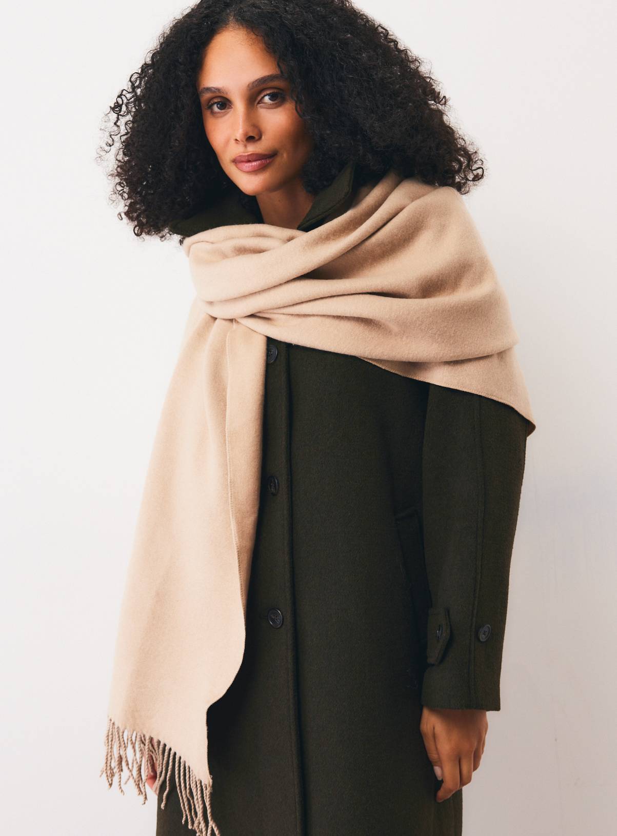 Oversized Neutral Midweight Scarf One Size - Image 1