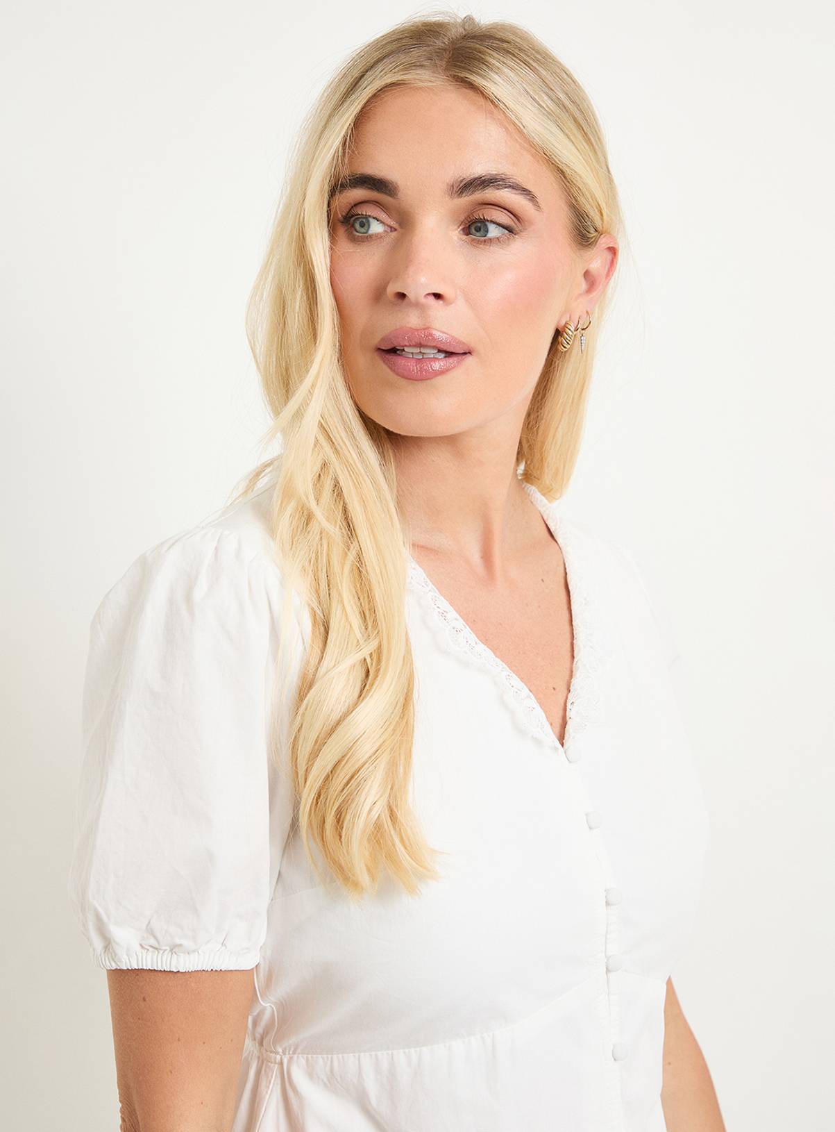WALLIS Petite Cotton Cutwork Detail Mini Dress 8 - Image 2