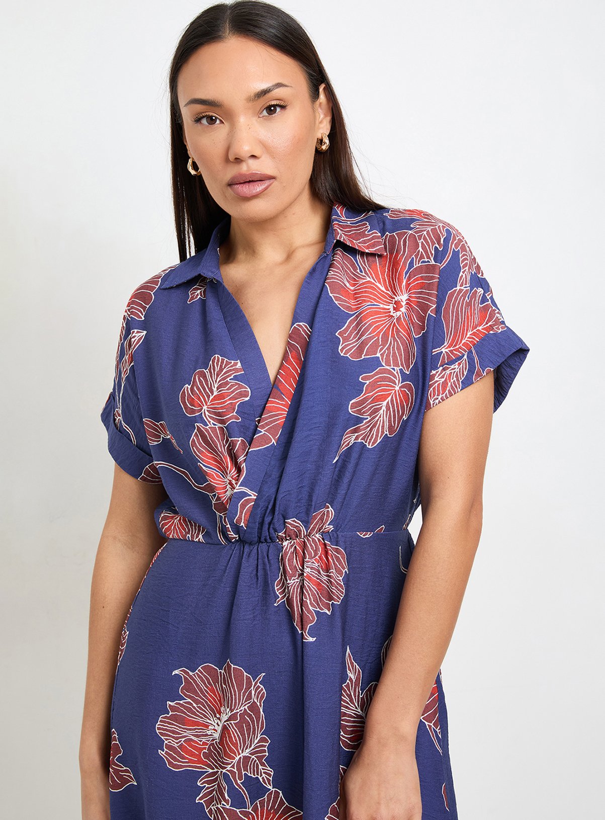 WALLIS Floral Woven Collar Midi Dress 12 - Image 4 thumbnail