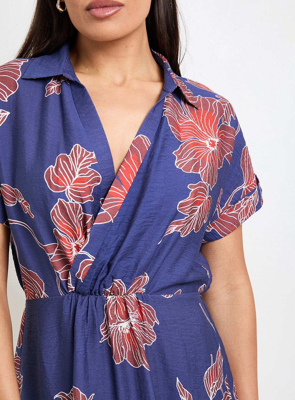 WALLIS Floral Woven Collar Midi Dress 12 - Image 5 thumbnail