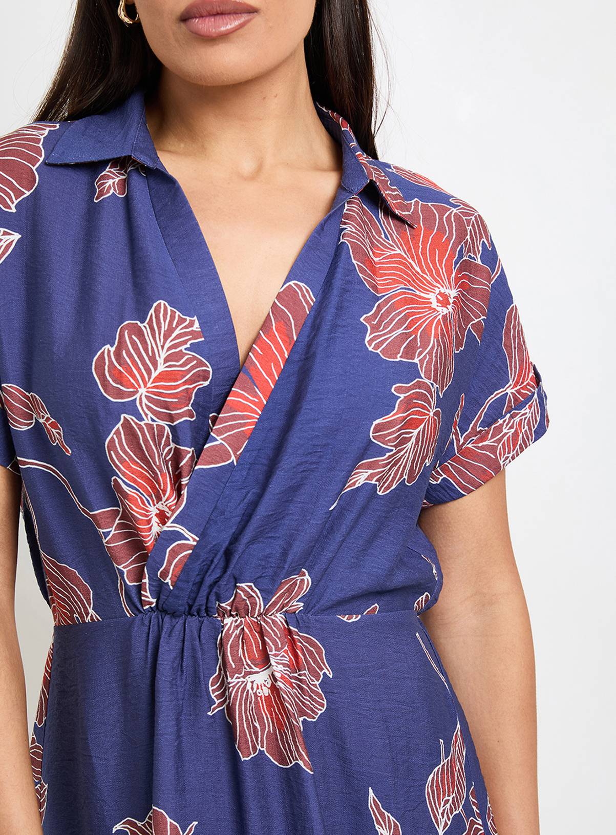 WALLIS Floral Woven Collar Midi Dress 12 - Image 5
