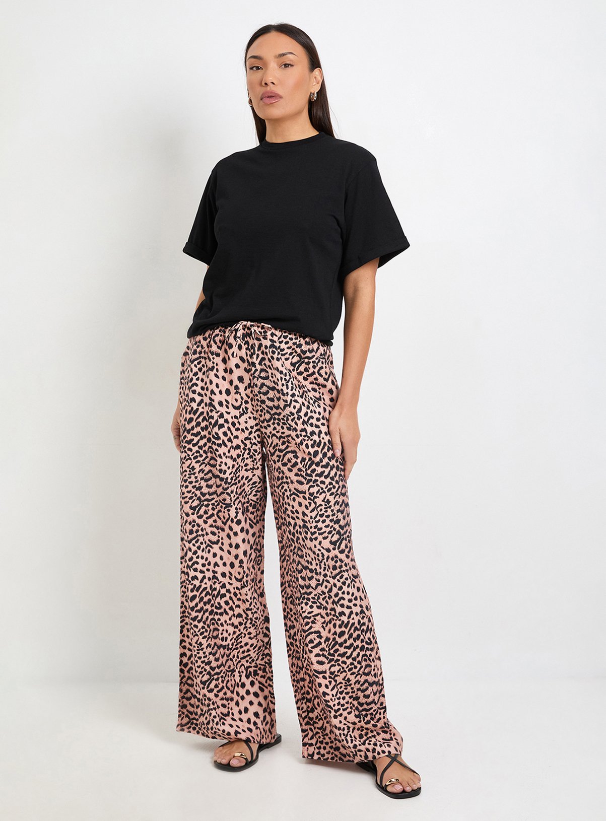 WALLIS Leopard Print Drawstring Trousers 10 - Image 2 thumbnail