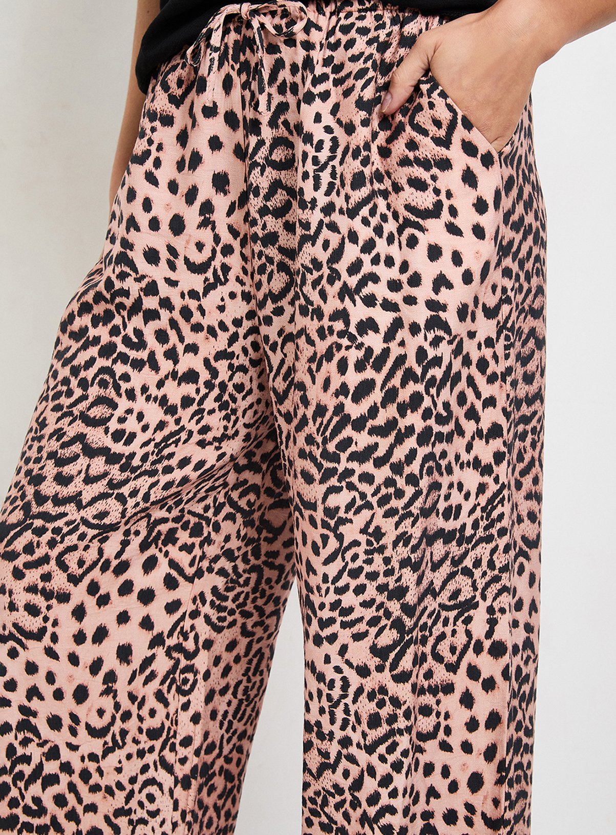 WALLIS Leopard Print Drawstring Trousers 10 - Image 4 thumbnail