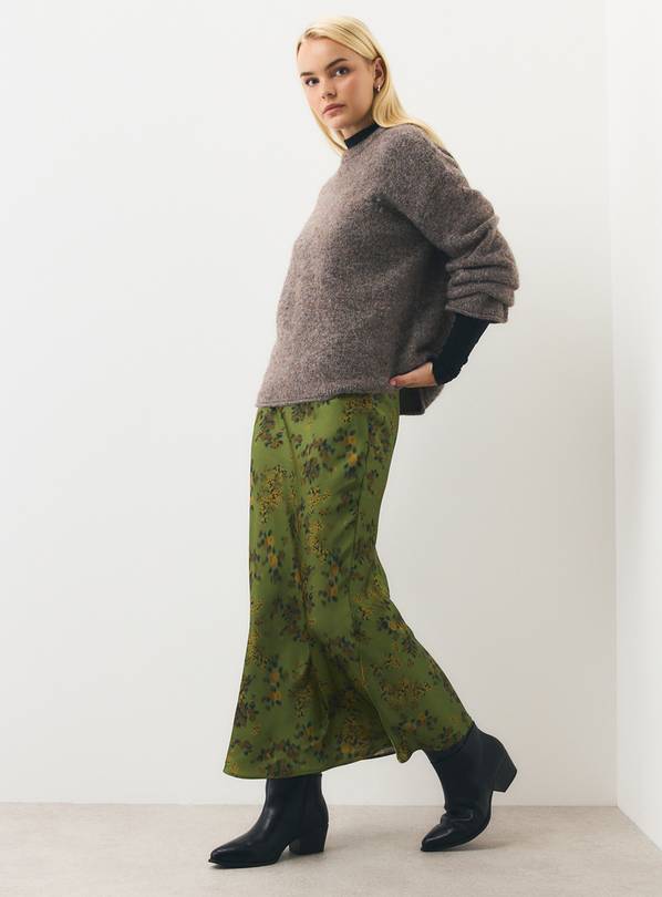 Green Floral Slip Skirt 24