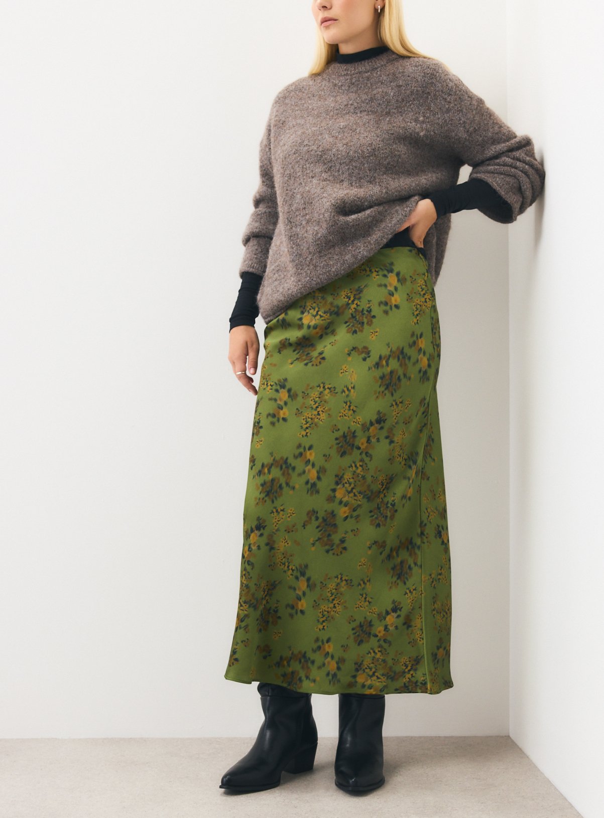 Paleo Green Floral Slip Skirt 20 - Image 2 thumbnail