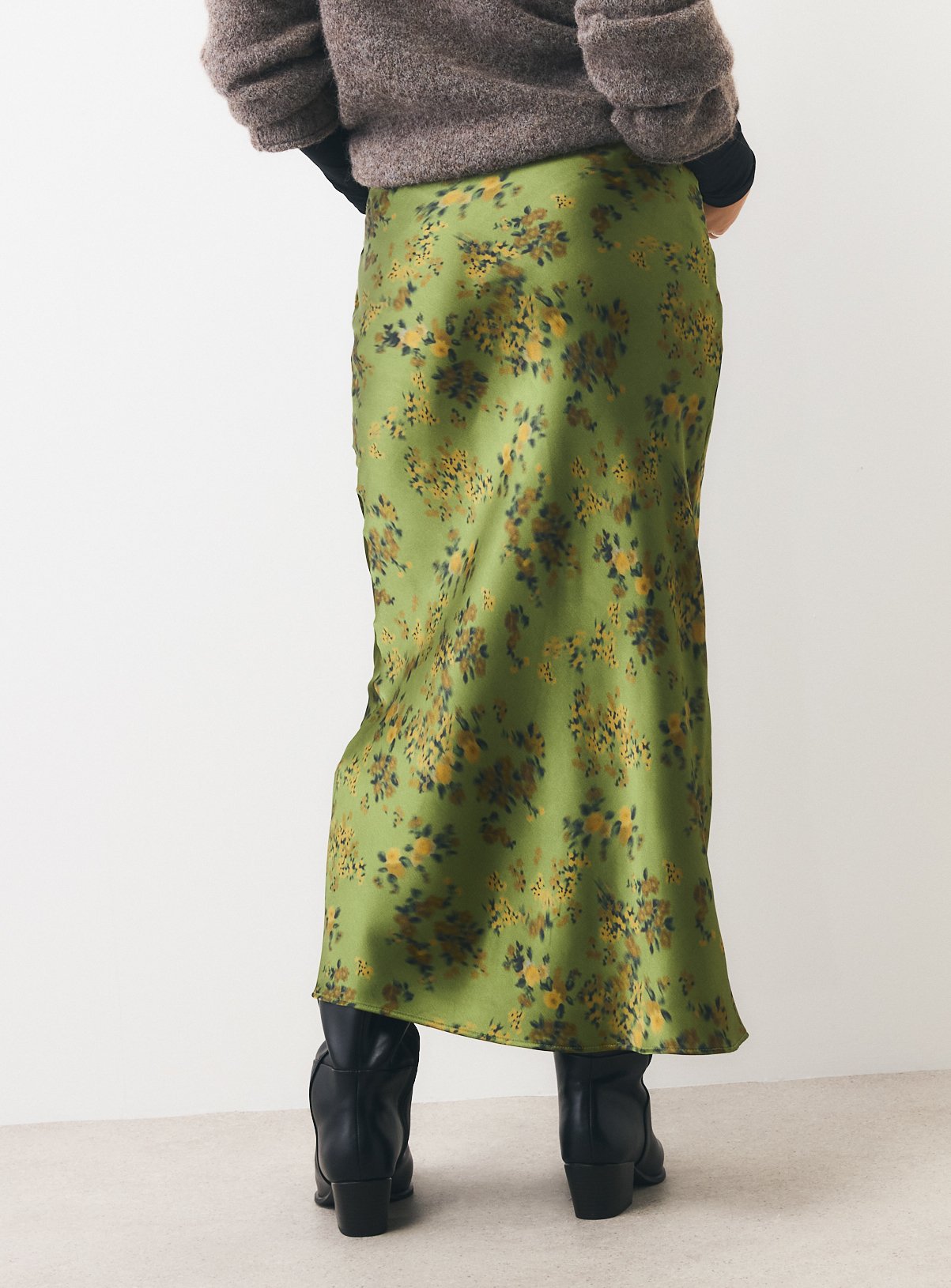 Paleo Green Floral Slip Skirt 20 - Image 4 thumbnail