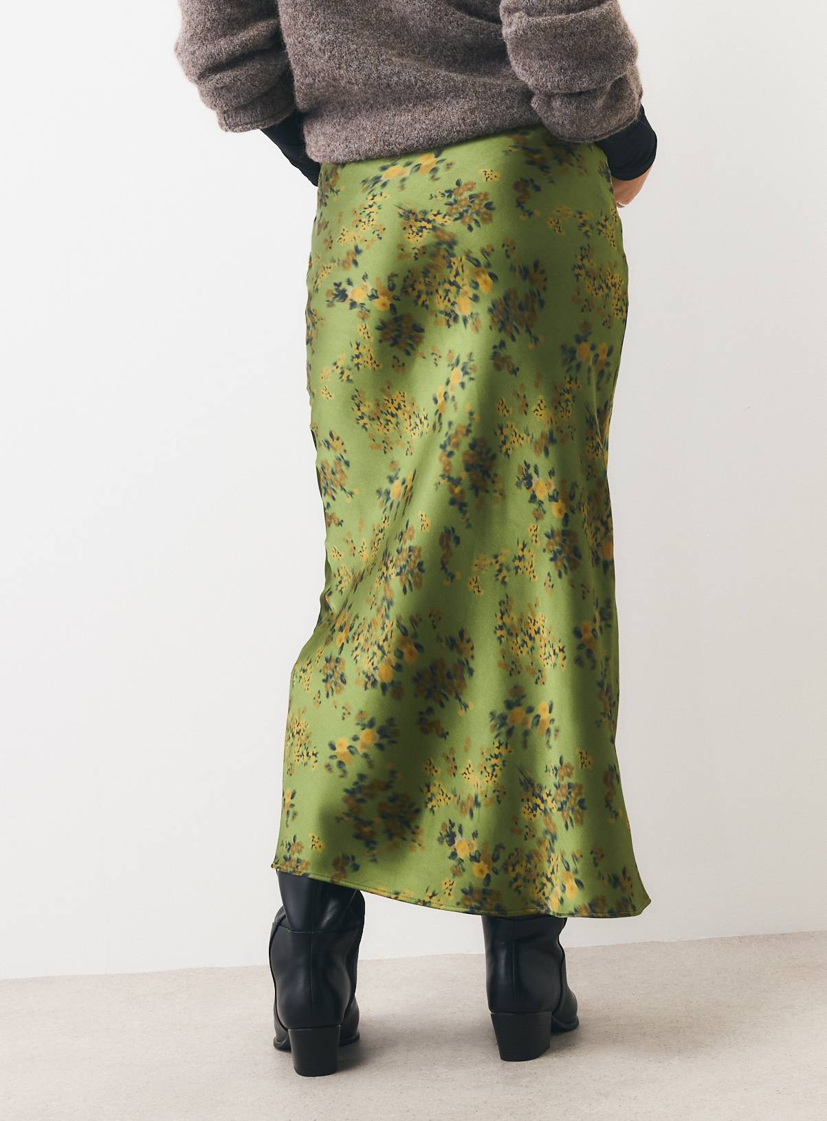 Paleo Green Floral Slip Skirt 20 - Image 4