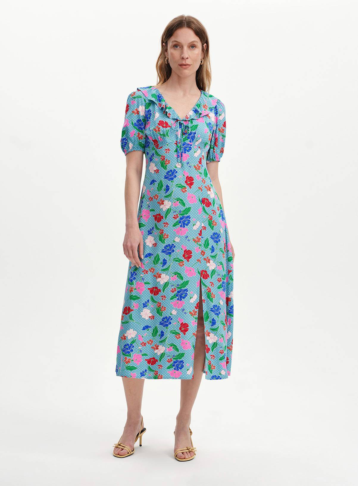 FINERY Zeffira Dress Blue Floral 22 - Image 1