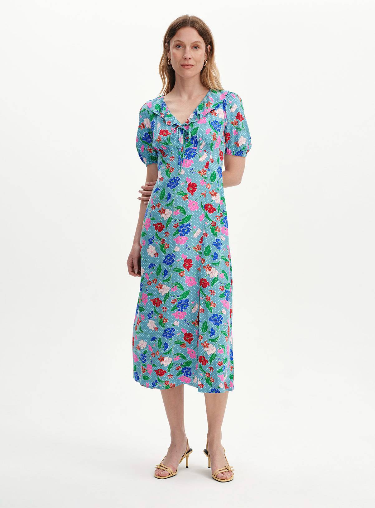 FINERY Zeffira Dress Blue Floral 22 - Image 2