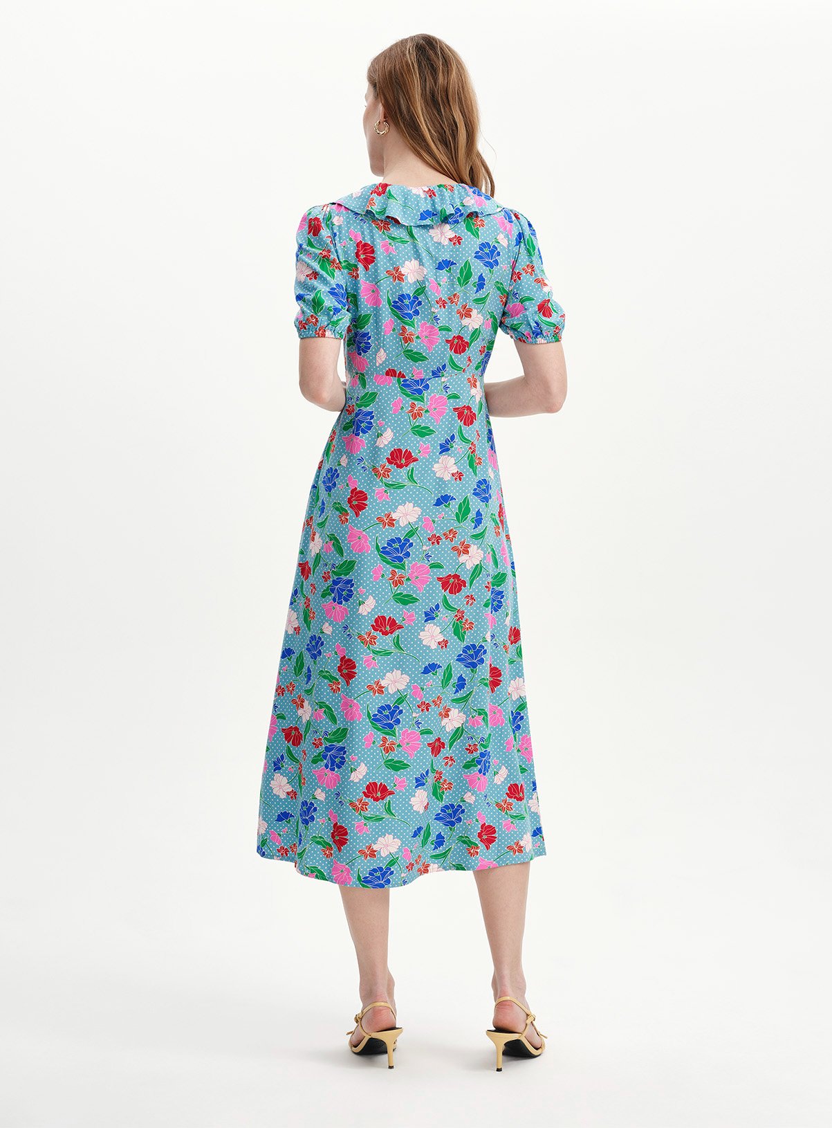 FINERY Zeffira Dress Blue Floral 22 - Image 6 thumbnail