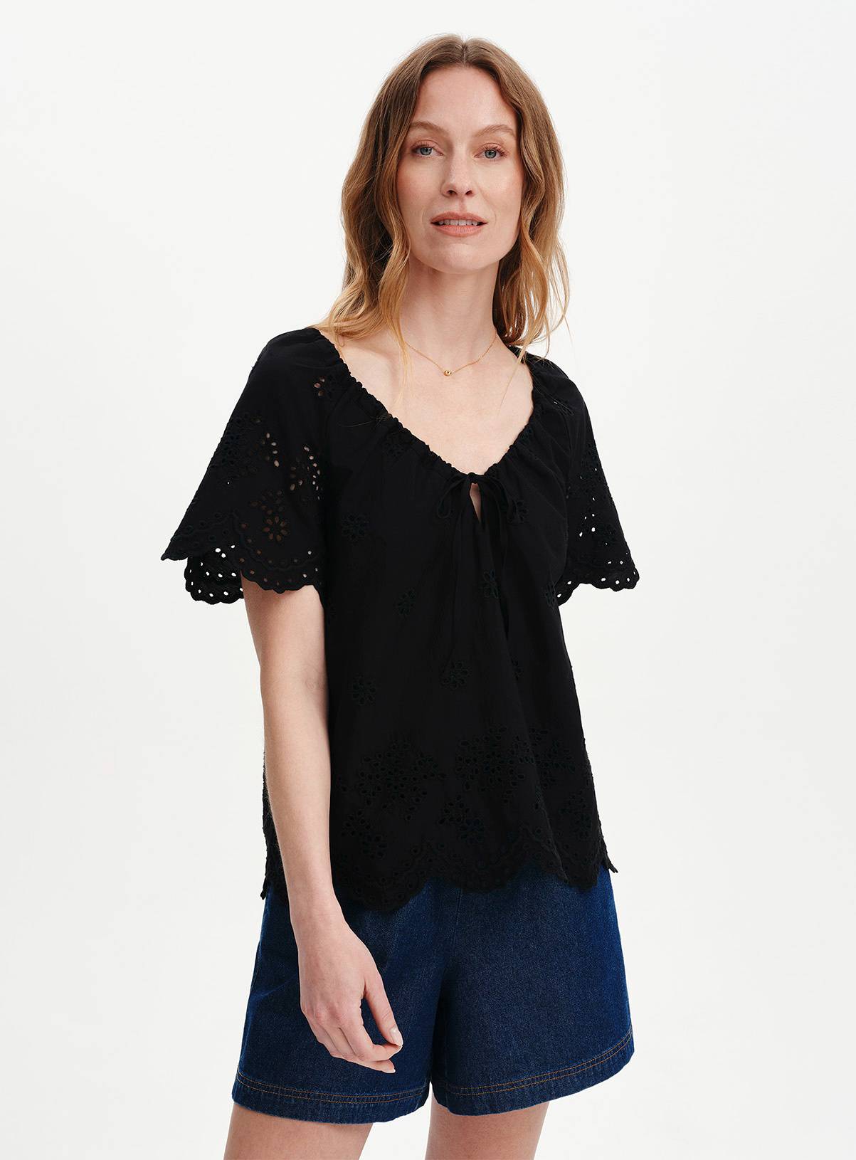 FINERY Ruthie Broderie Top Black 14 - Image 2
