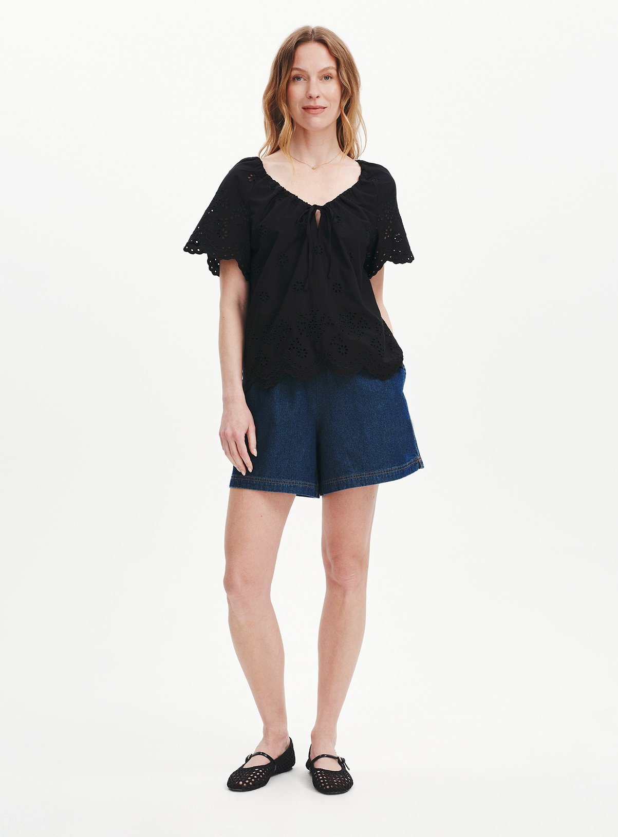 FINERY Ruthie Broderie Top Black 14 - Image 3 thumbnail