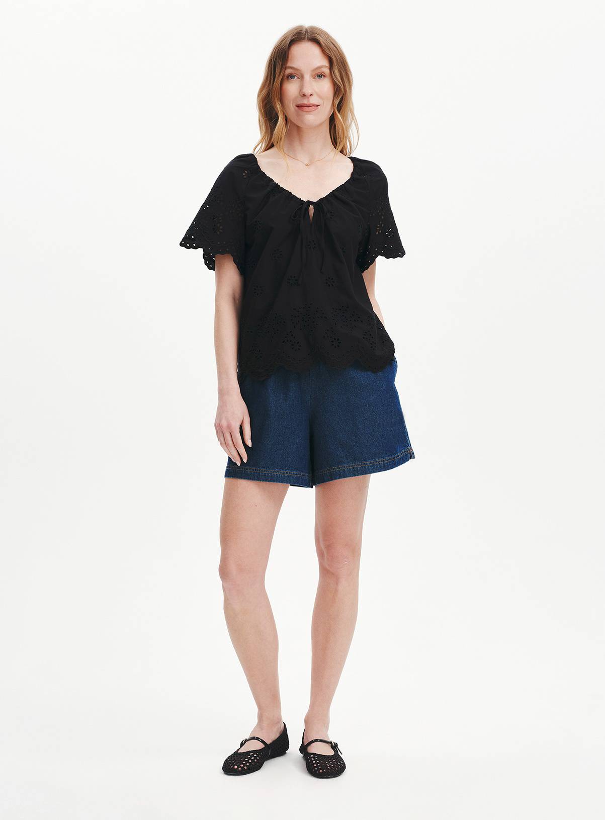 FINERY Ruthie Broderie Top Black 14 - Image 3