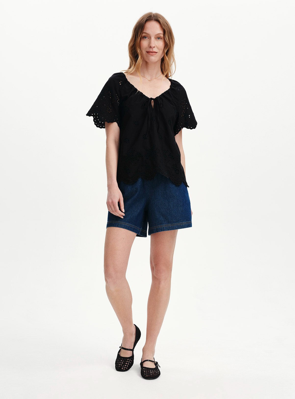 FINERY Ruthie Broderie Top Black 14 - Image 4 thumbnail