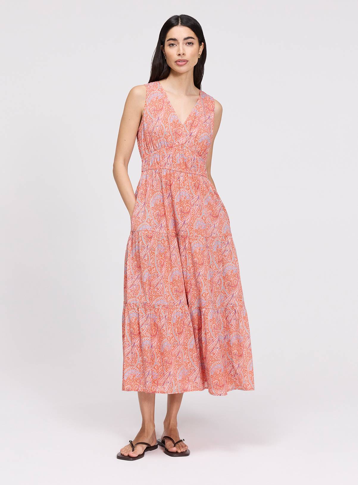 FINERY Shannon Dress Orange Paisley 22 - Image 2