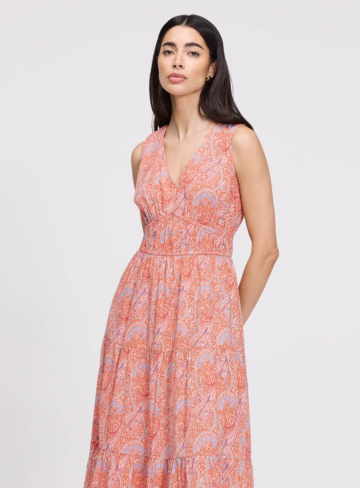 FINERY Shannon Dress Orange Paisley 22 - Image 4