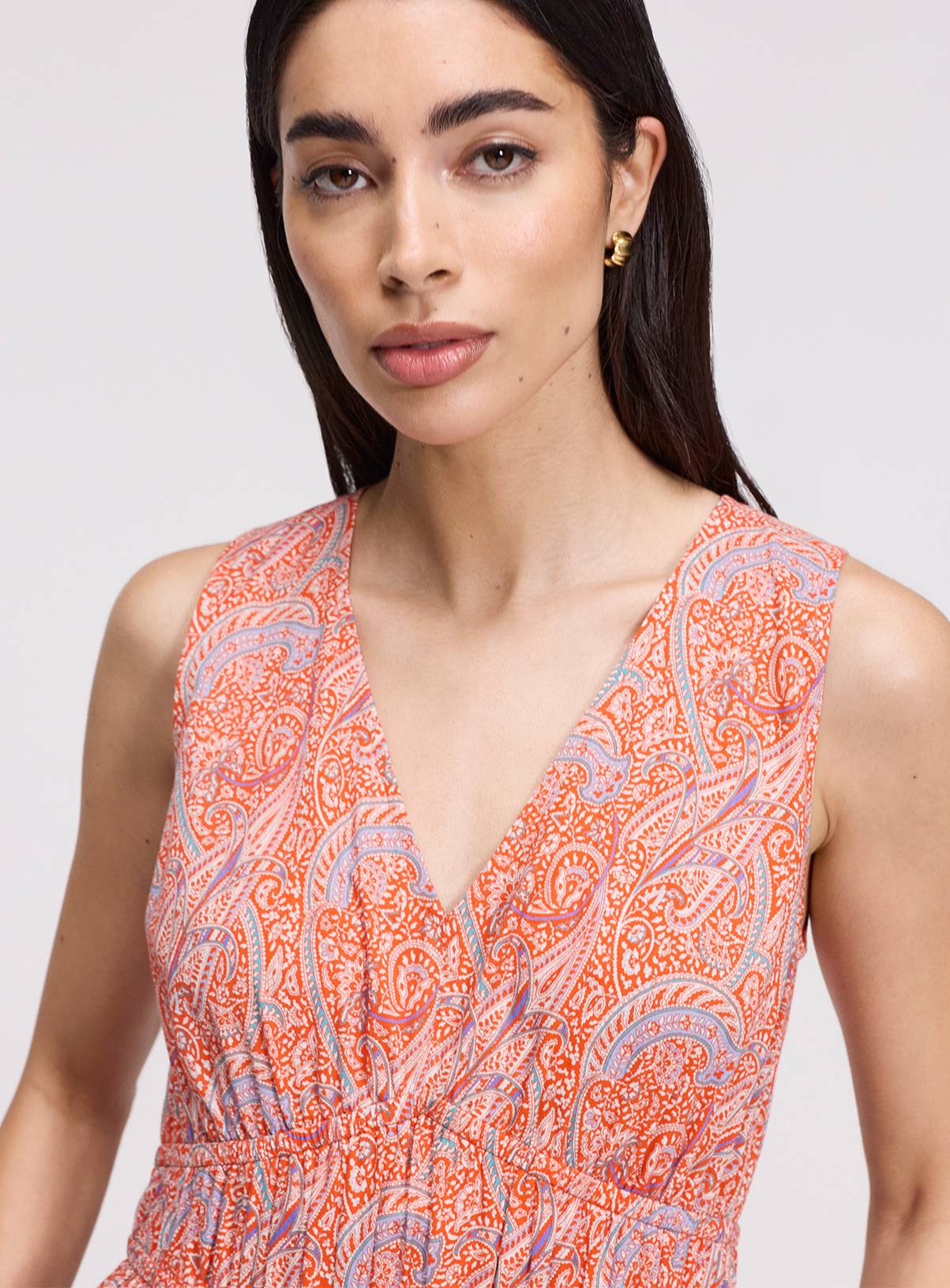 FINERY Shannon Dress Orange Paisley 22 - Image 7