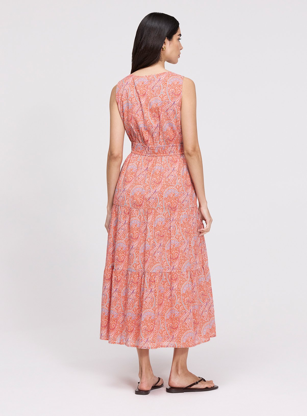 FINERY Shannon Dress Orange Paisley 22 - Image 8 thumbnail