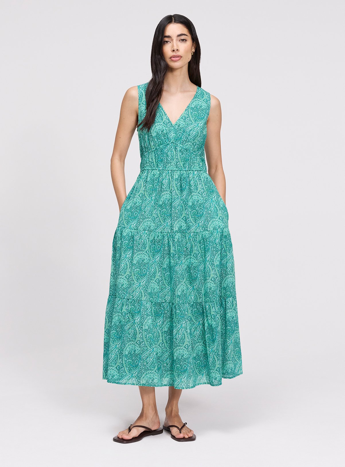 FINERY Shannon Dress Green Paisley 10 - Image 1 thumbnail