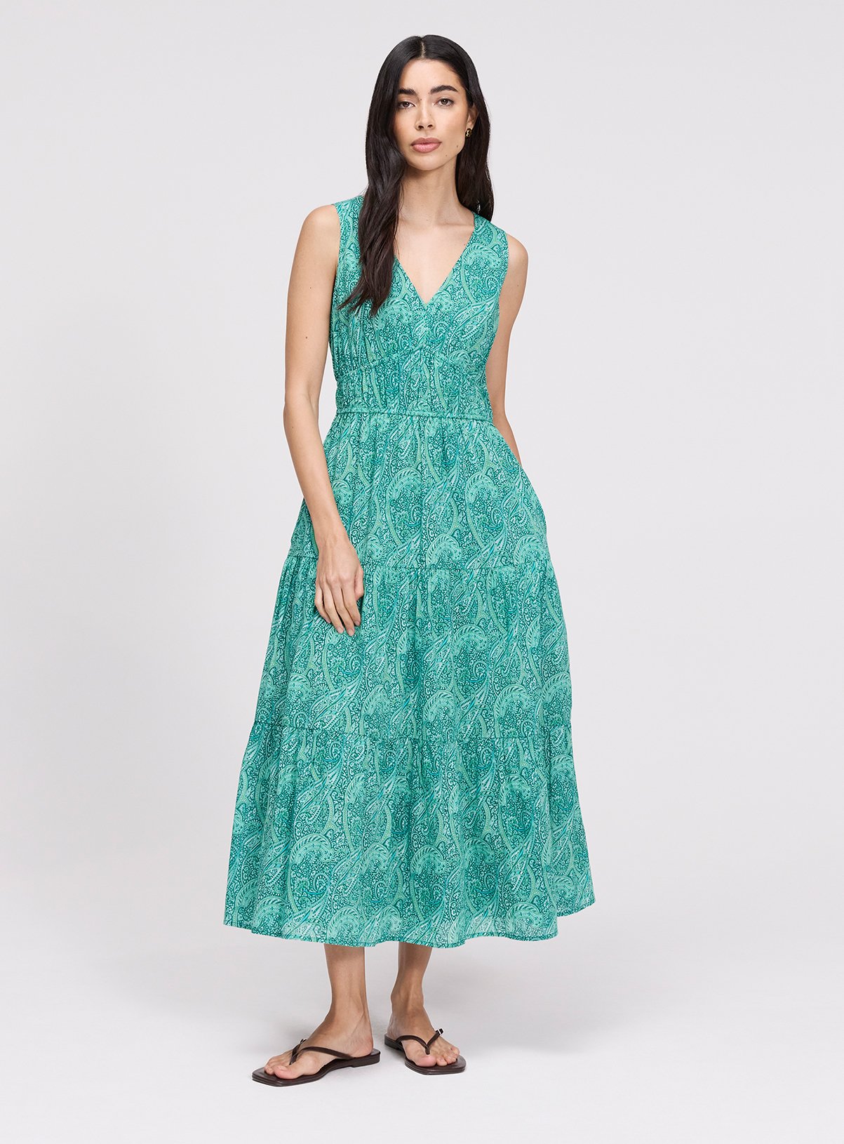 FINERY Shannon Dress Green Paisley 10 - Image 2 thumbnail