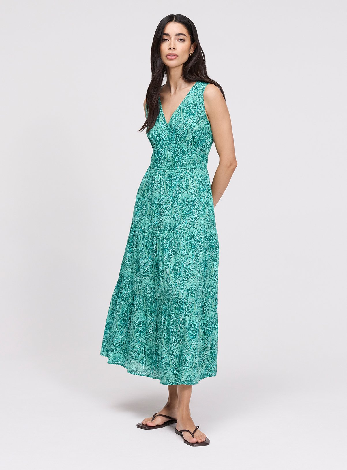 FINERY Shannon Dress Green Paisley 10 - Image 4 thumbnail