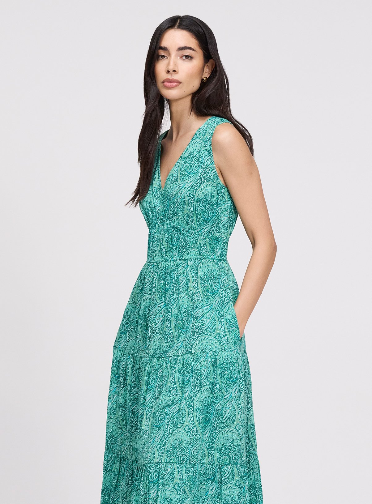 FINERY Shannon Dress Green Paisley 10 - Image 5 thumbnail
