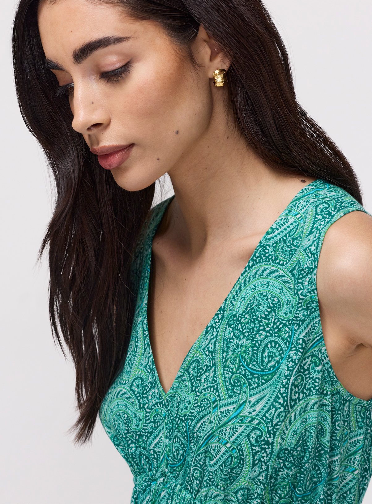 FINERY Shannon Dress Green Paisley 10 - Image 7 thumbnail