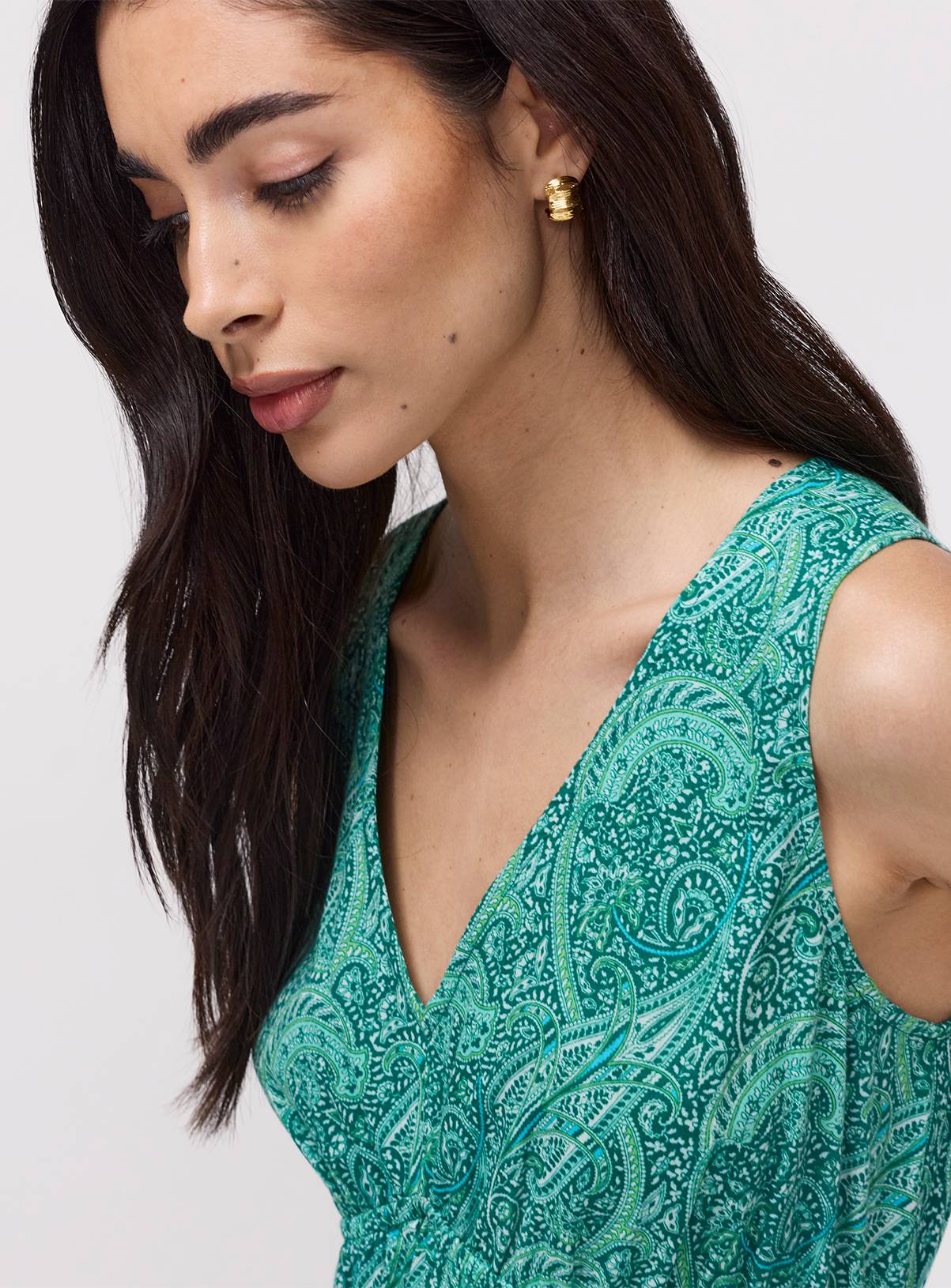FINERY Shannon Dress Green Paisley 10 - Image 7