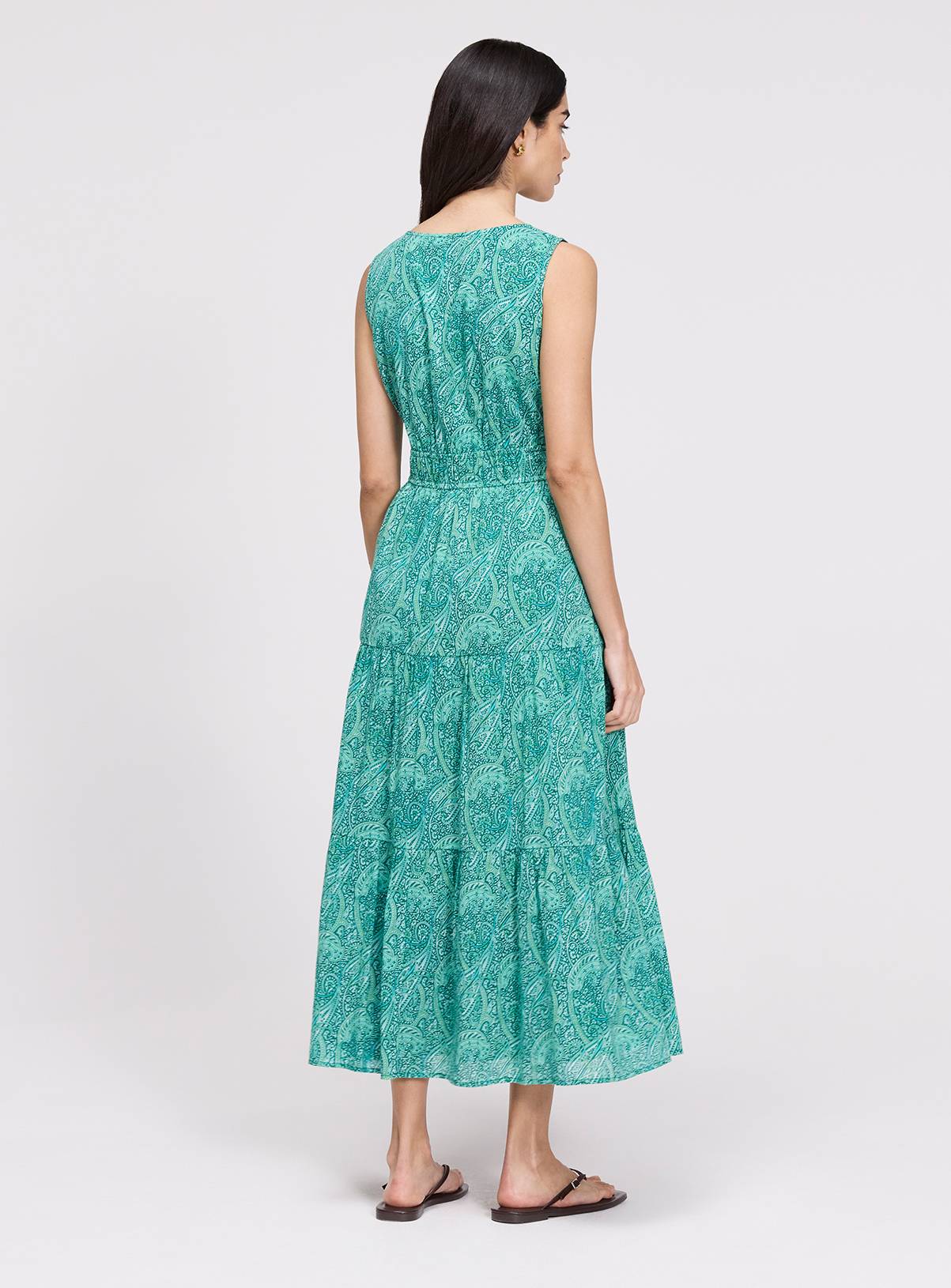 FINERY Shannon Dress Green Paisley 10 - Image 8