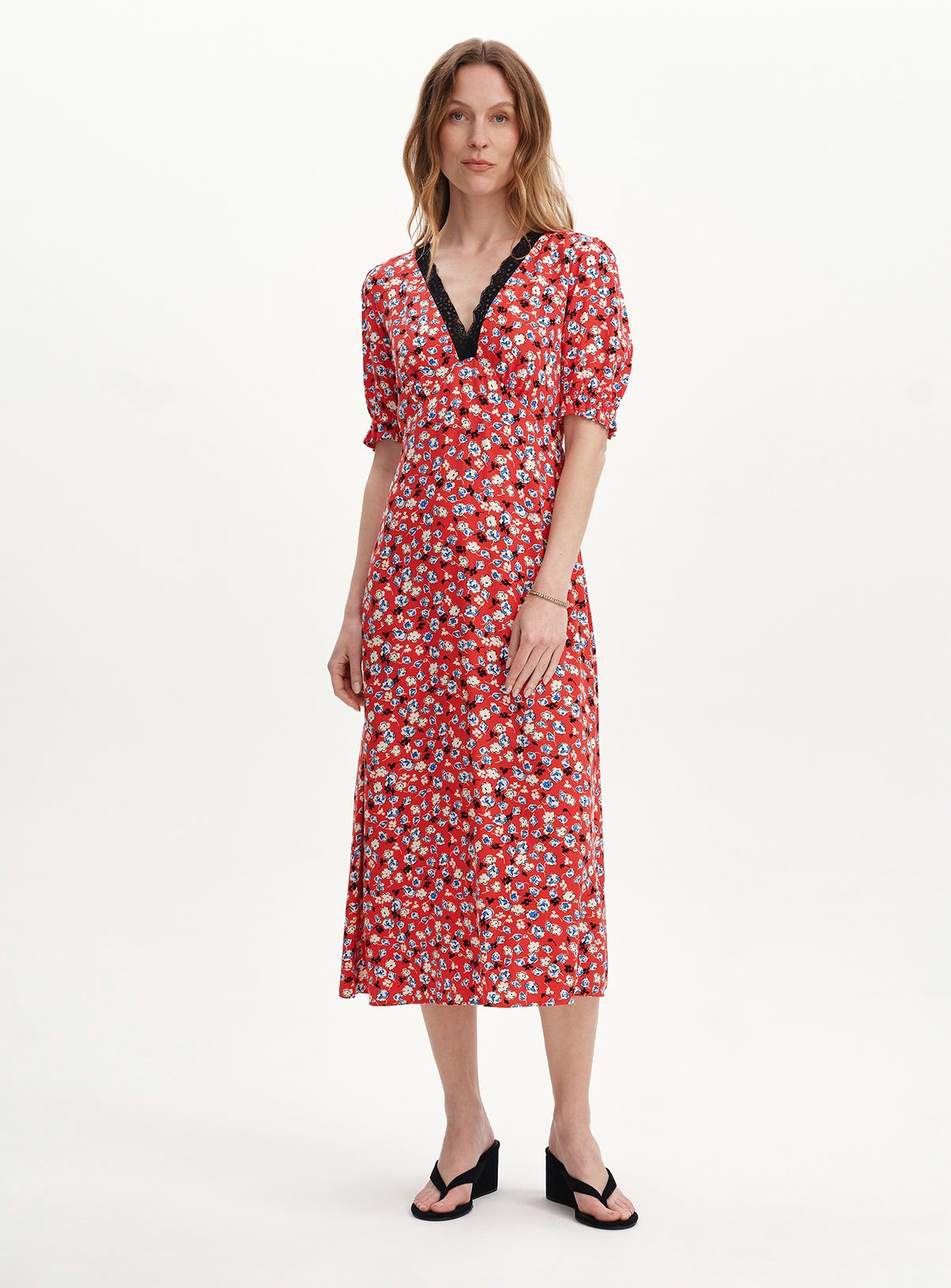 FINERY Elish Dress Red Ditsy 16 - Image 2 thumbnail